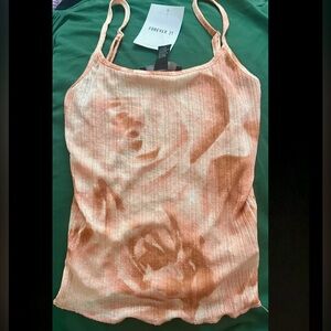 Forever 21 Women's Peach Floral Tank Top